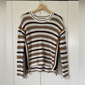 Max Studio striped long sleeved knitted sweater.